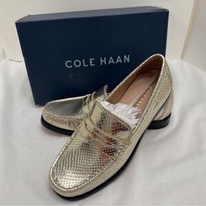 Cole Haan Metallic Gold Textured Loafer